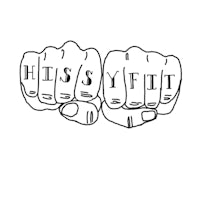 a drawing of a pair of fists with the word hessyfit written on them