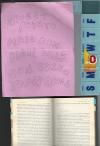 a book with a piece of paper with the words sweet potato mail box