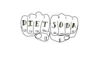 a pair of fists with the word diet soda on them