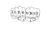 a drawing of a fist with the word scrounge